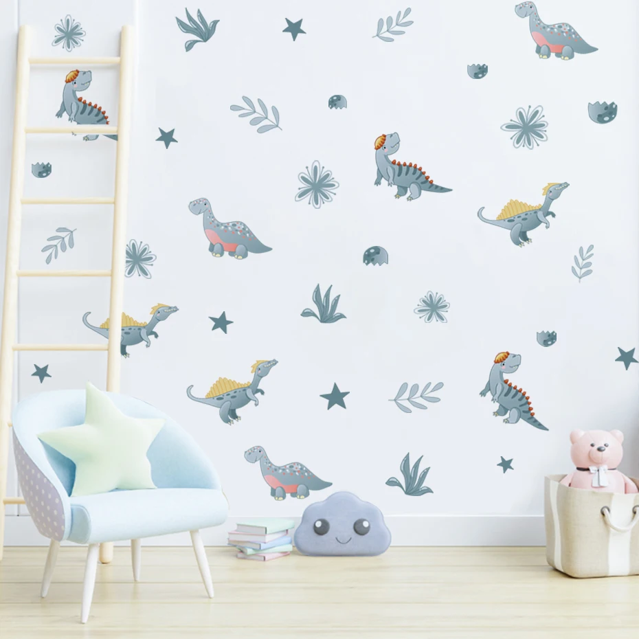 Cartoon Dinosaur Park Wall Stickers for Nursery Boys Children Bedroom Kids room Wall Decoration Wall Decals Art Murals Home