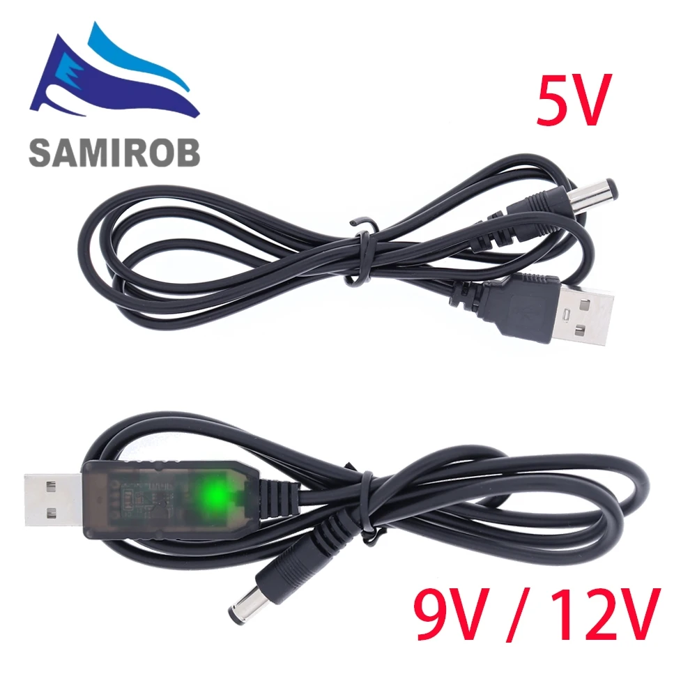 USB Power Boost Line DC 5V To DV 9V / 12V Step Up Module 1M USB Converter Adapter Cable 2.1x5.5mm Plug for Arduino WIFI