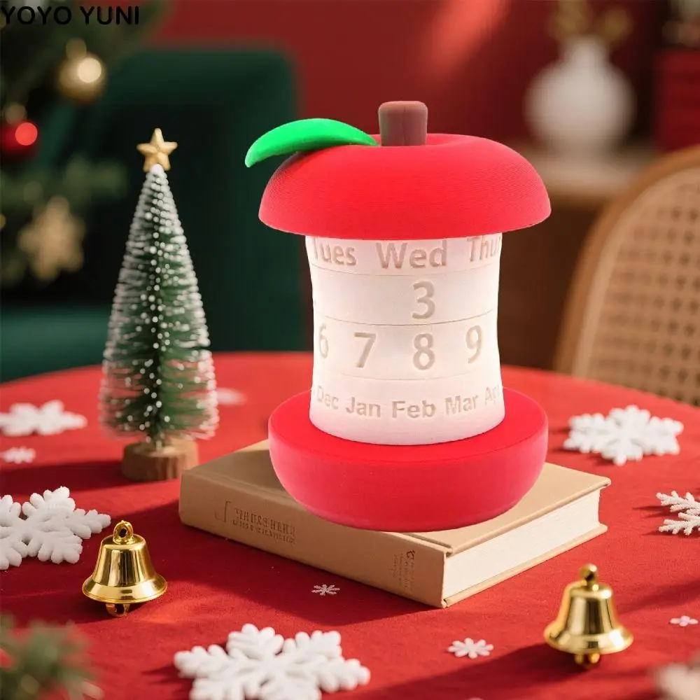 

Tating Design 3D-печатный календарь Забавный современный декор Креативный календарь Форма сердцевины фруктов Уникальный подарок Настольный календарь