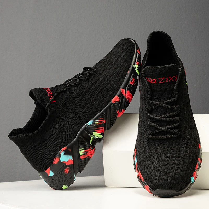 MAEDEF รองเท้ากีฬาสำหรับผู้ชายน้ำหนักเบารองเท้าวิ่งระบายอากาศได้รองเท้ากันลื่นออกกำลังกายรองเท้าเดินรองเท้าผ้าใบสบาย
