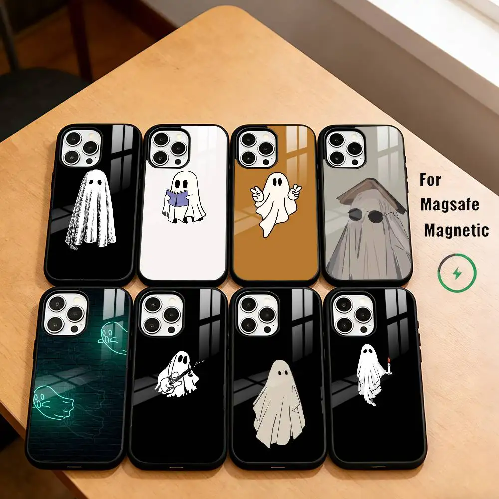 

Funny H-Halloween G-Ghost Phone Case For iPhone17,16,15,14,13,12,11 Plus,Pro Magnetic with Magsafe Wireless Charging