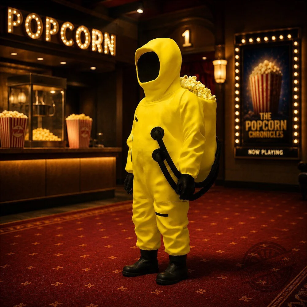 Movie The Backrooms Popcorn Bucket Yellow Wanderer Figure Horror Film Collectible Figurine Desk Decor Storage Bucket for Fans