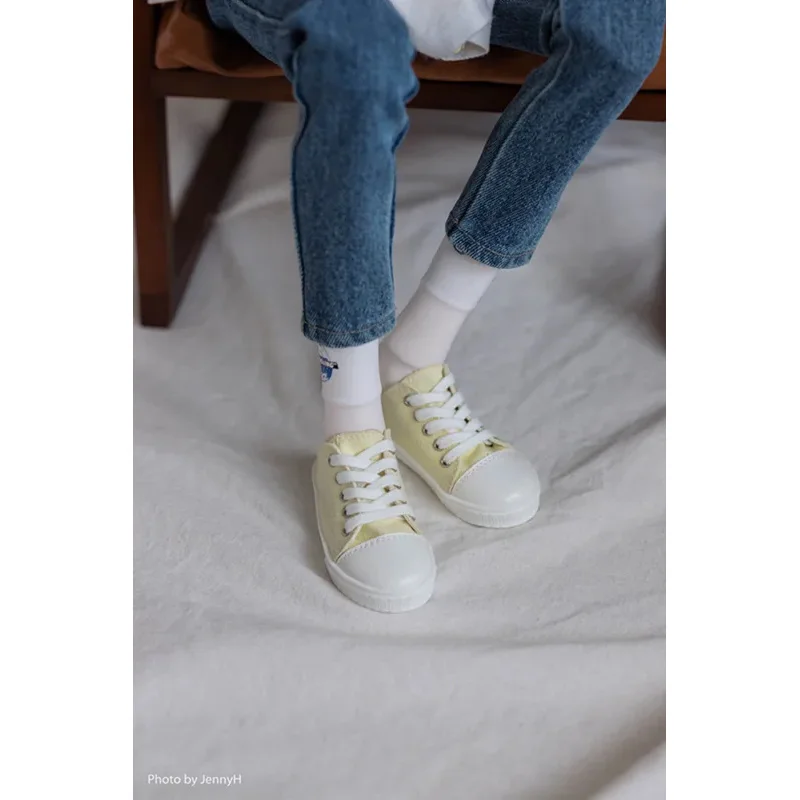 รองเท้าผ้าใบสำหรับตุ๊กตา BJD/SD แบบหุ้มส้นต่ำ สีสันสดใส น้ำเงิน เหลือง ขนาด 1/3 1/4 ของเล่น ของขวัญ อุปกรณ์เสริมสำหรับตุ๊กตา