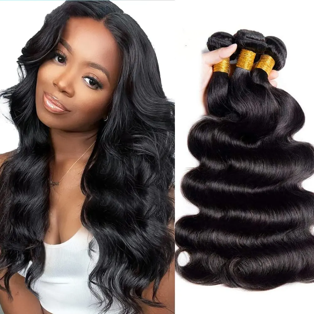 Bundels van echt haar 20 22 24 inch Body Wave-bundels Echt haar 10A 100% onverwerkt Braziliaans maagdelijk haar