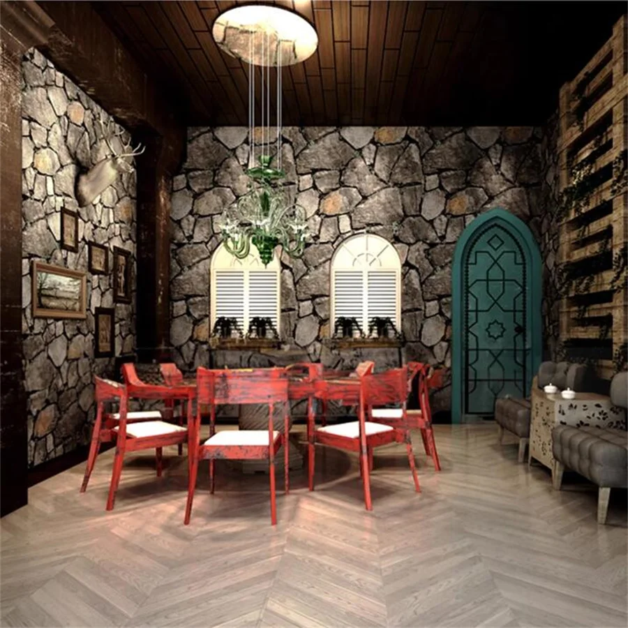 جديد مقلد الرخام منقوشة حجر خلفية بار مطعم صيني الرجعية الطوب منقوشة ورق الحائط الحجر الثقافي الطوب