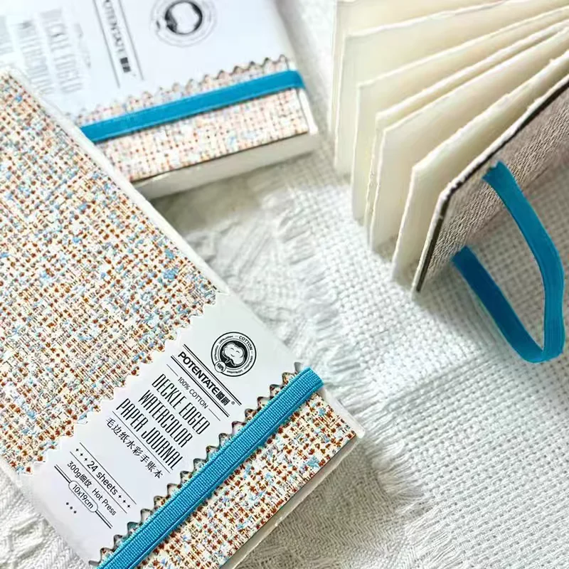 دفتر ألوان مائية مهدب من القطن المحتوي على 300 جرام دفتر رسم ورقي بألوان مائية محددة بالضغط الساخن/البارد لطلاب الفن