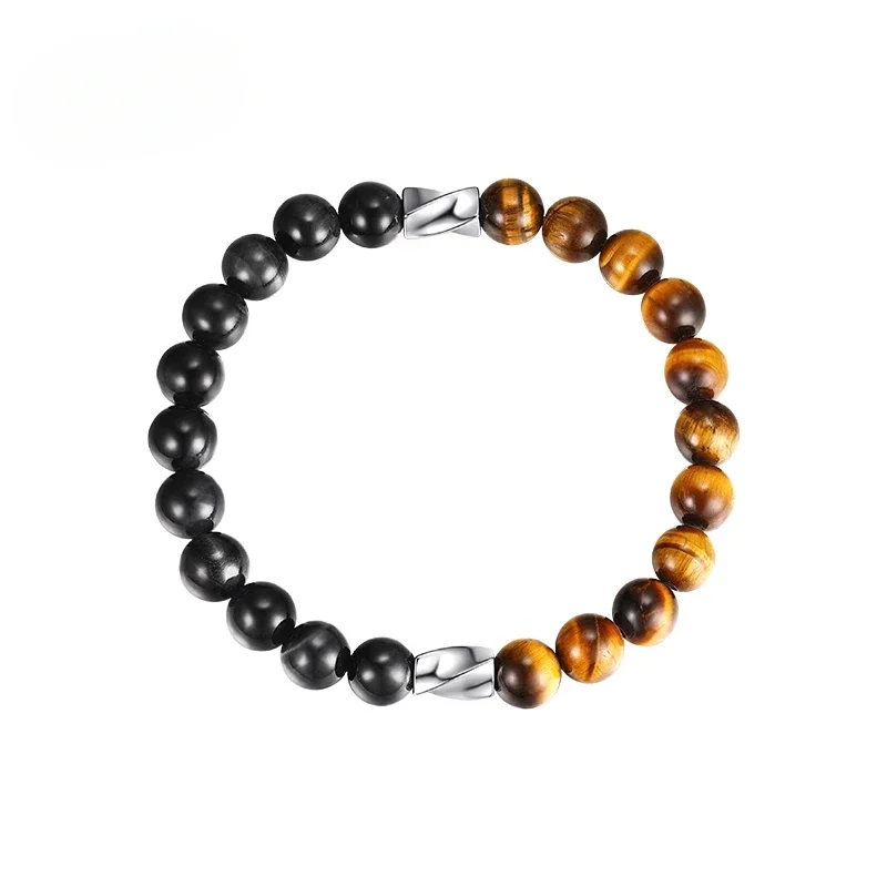 yellow-tiger's-eye-stone-bracelet-men's-transfer-bead-splicing-beaded-personalized-bracelet