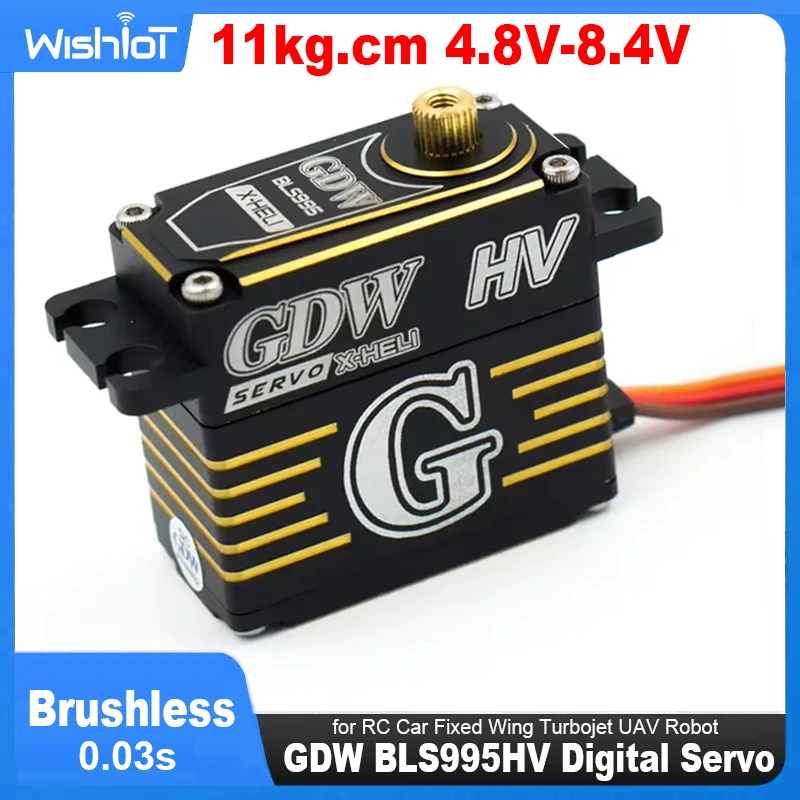 

GDW BLS995HV Digital Servo CCPM 11kg 0.03s 8.4v High Torque Brushless Motor Metal Gear for RC Helicopter Airplane DIY Racing Car