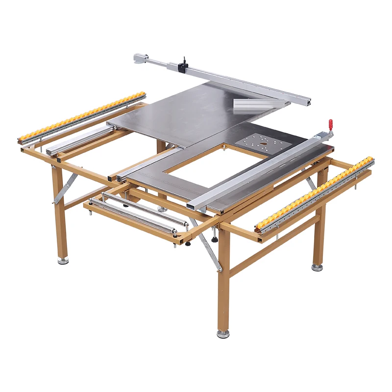 Juegos de mesa multifuncionales para carpintería, sierra de Panel eléctrico plegable, juego de sierra de mesa deslizante para carpintería