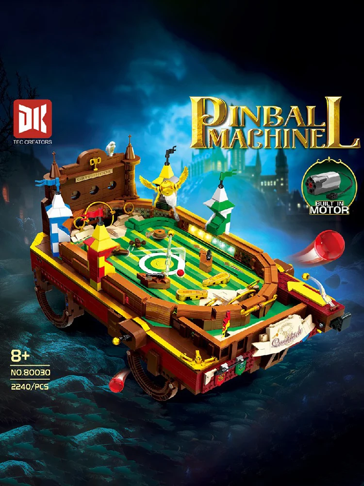 Klemmbausteine Film-Pinball-Maschine Modulare Bausteine mit Motor Spieltisch-Modellbausatz Kreatives DIY-Spielzeug Geschenke für Erwachsene 2240 Teile