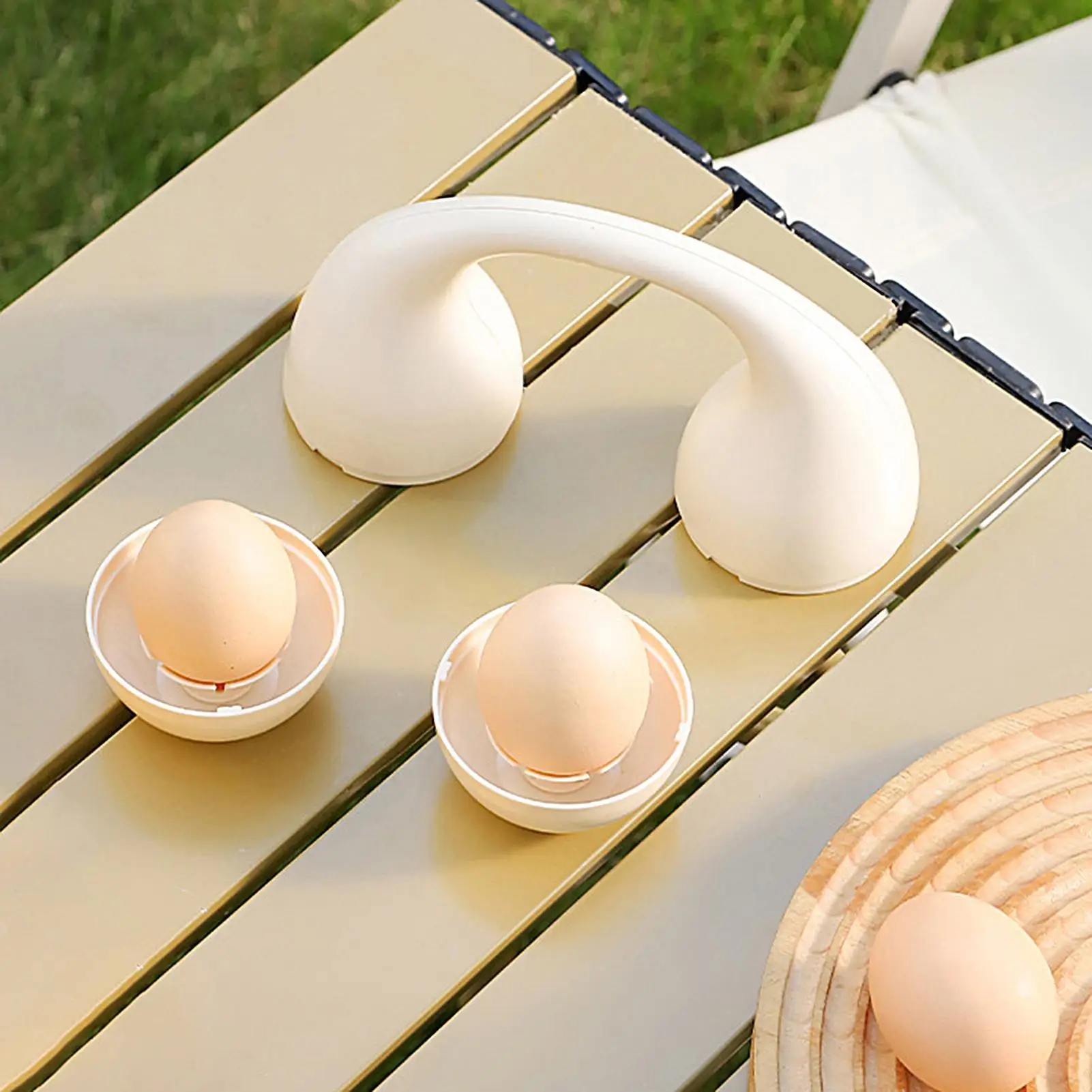 Portable Anti Drop Egg Container Earbud Style Shock Resistant Egg Tray Light Storage Case For Outdoor Picnic Household Fridge
