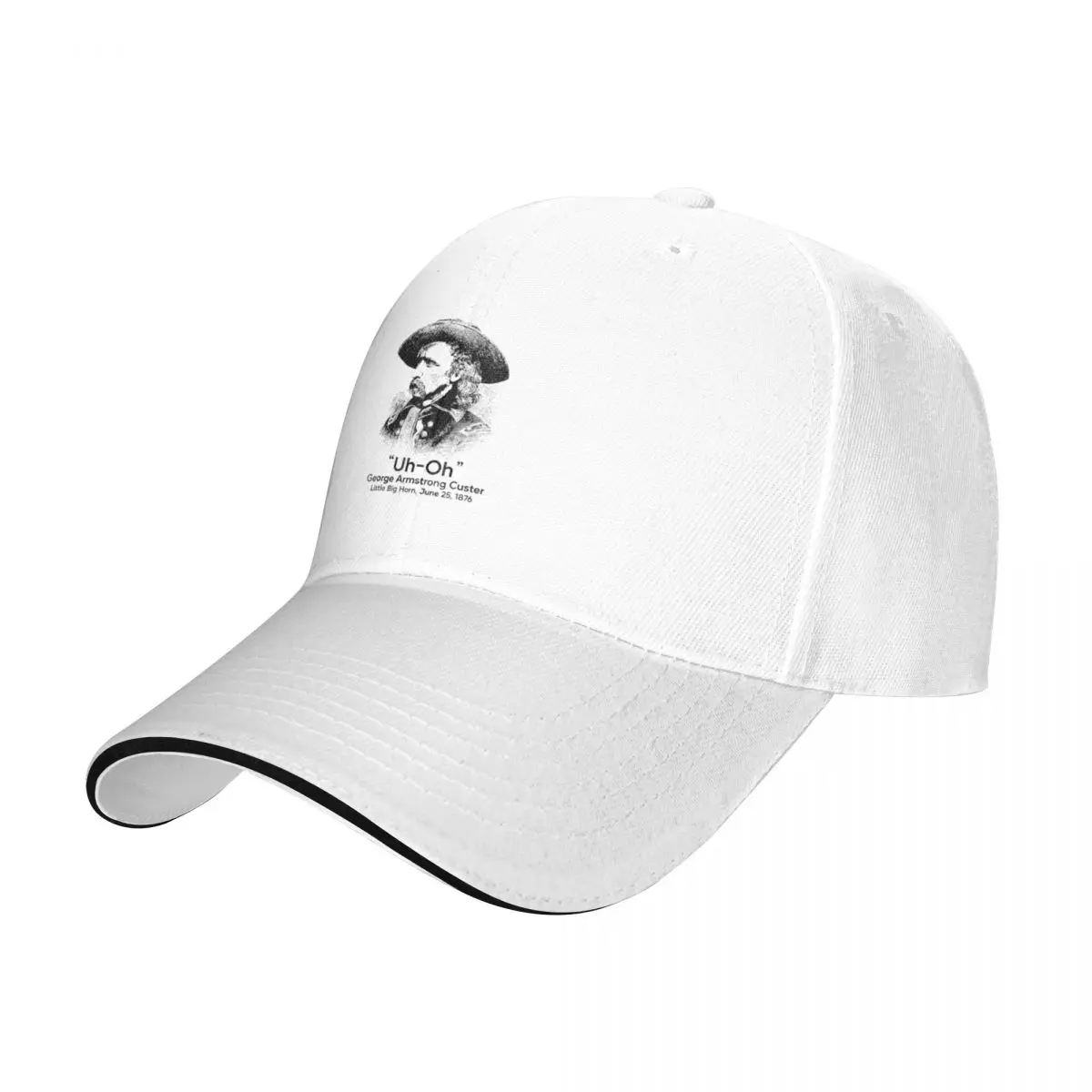 Uh Oh George Armstrong Custer Little Big Horn T-Shirt Baseball Cap beach hat fashionable Women Caps Men's