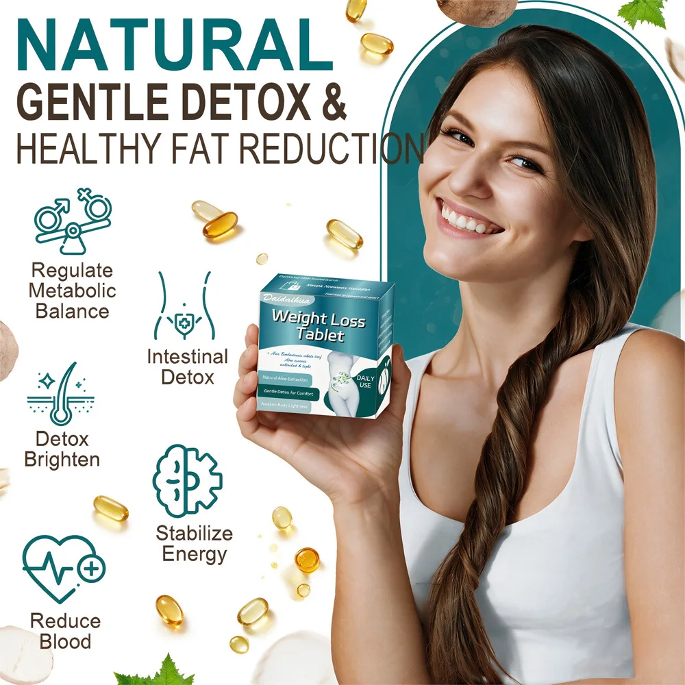 Daidaihua Aloe Capsules - Digestive Support, Body Care, Plant-Based Gluten-Free, Light silhouette, easy matching