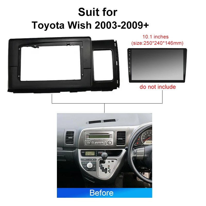 10.1 بوصة إطار السيارة فآسيا محول أندرويد راديو الصوت داش المناسب سلك لوحة عدة محول لتويوتا أتمنى 2003 2009 #2