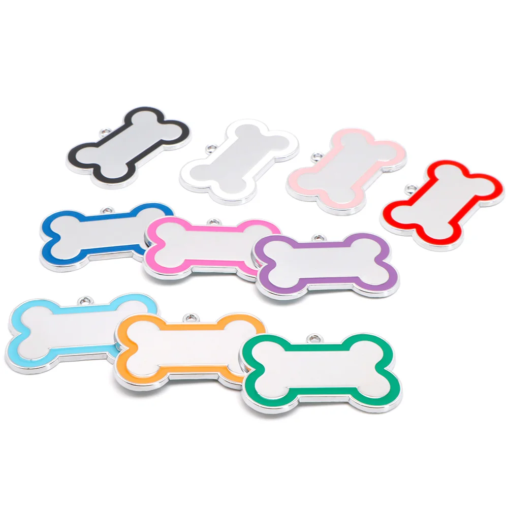 Wholesale 20Pcs Bone Dog ID Tag For Dogs Anti-lost Dog Tag Engraved Pet Name Phone Number ID Tags NamePlate Pendant