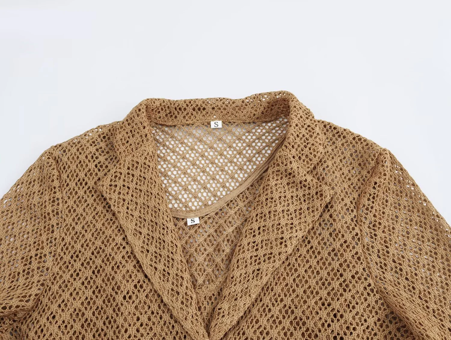 2025 이른 봄 새로운 유럽 패션 다목적 속이 빈 양복 칼라 니트 카디건 롱 스커트 투피스 세트