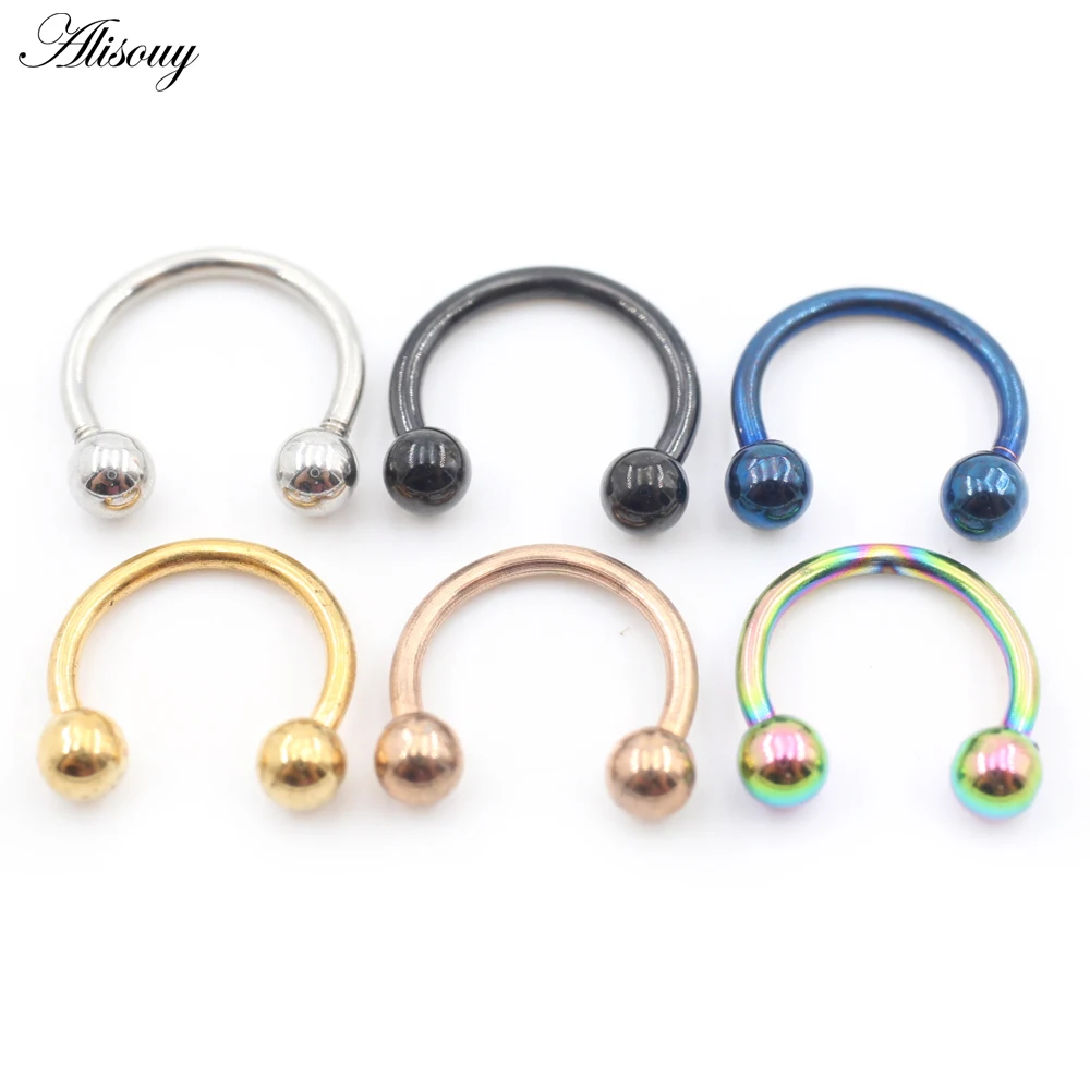 1PC Stainless Steel Captive Ball Septum Lip Labret Eyebrow Nose Ring Ear Guauge BCR Hoop Earrings Nipple Piercing Body Jewelry view 2