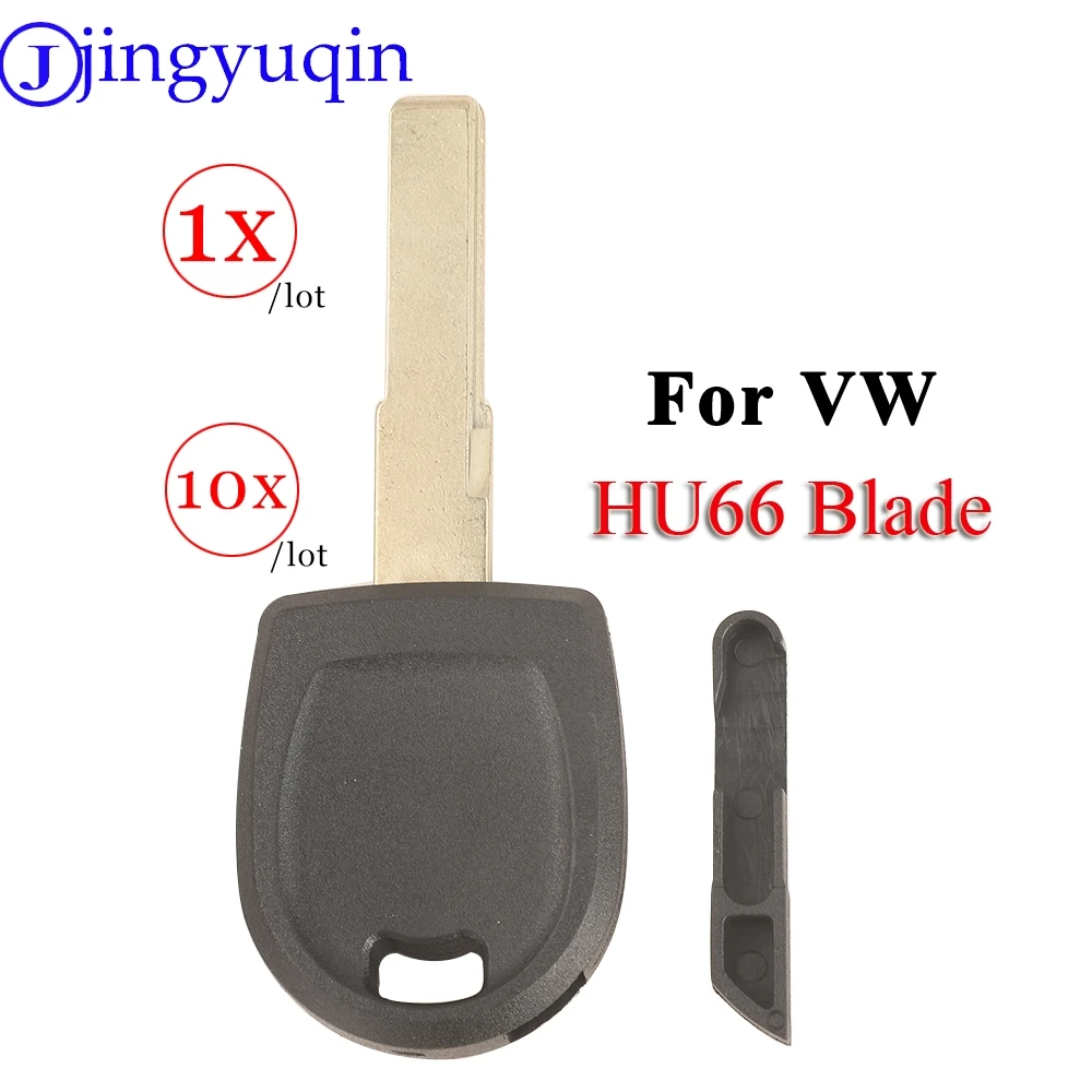 Jingyuqin 1/10pcs Transponder Car Key Shell Case For VW Passat Golf Phaeton Kaninchen Beetle Cabriolet Polo HU66 Blank Blade