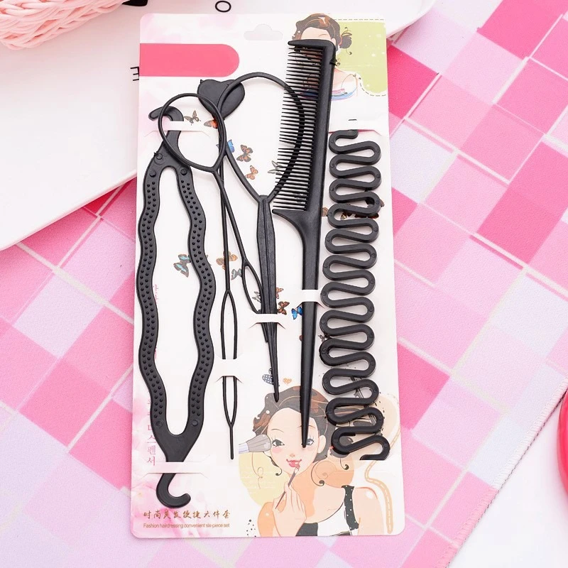 

3/4Pcs Black Magic Hair Braided Tool Women Girl Donut Bun Maker Hairpins Twist Hairs Clip Styling Tools Hair Accessory Women New