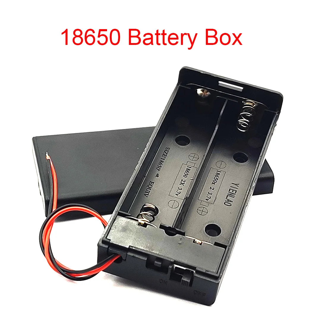 18650 Battery Case 3.7V 18650 Battery box 2x18650 Batteries Holder  2 Slots Container With ON/OFF Switch 3.7V in  Series