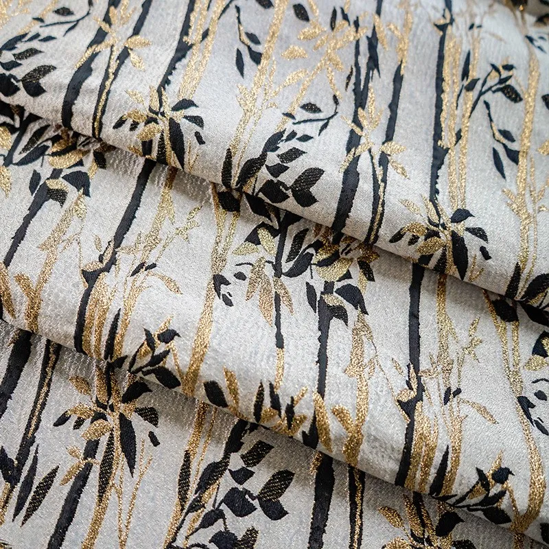 White background relief style women's dress rigid fabric autumn and winter decorative cloth - Image 4