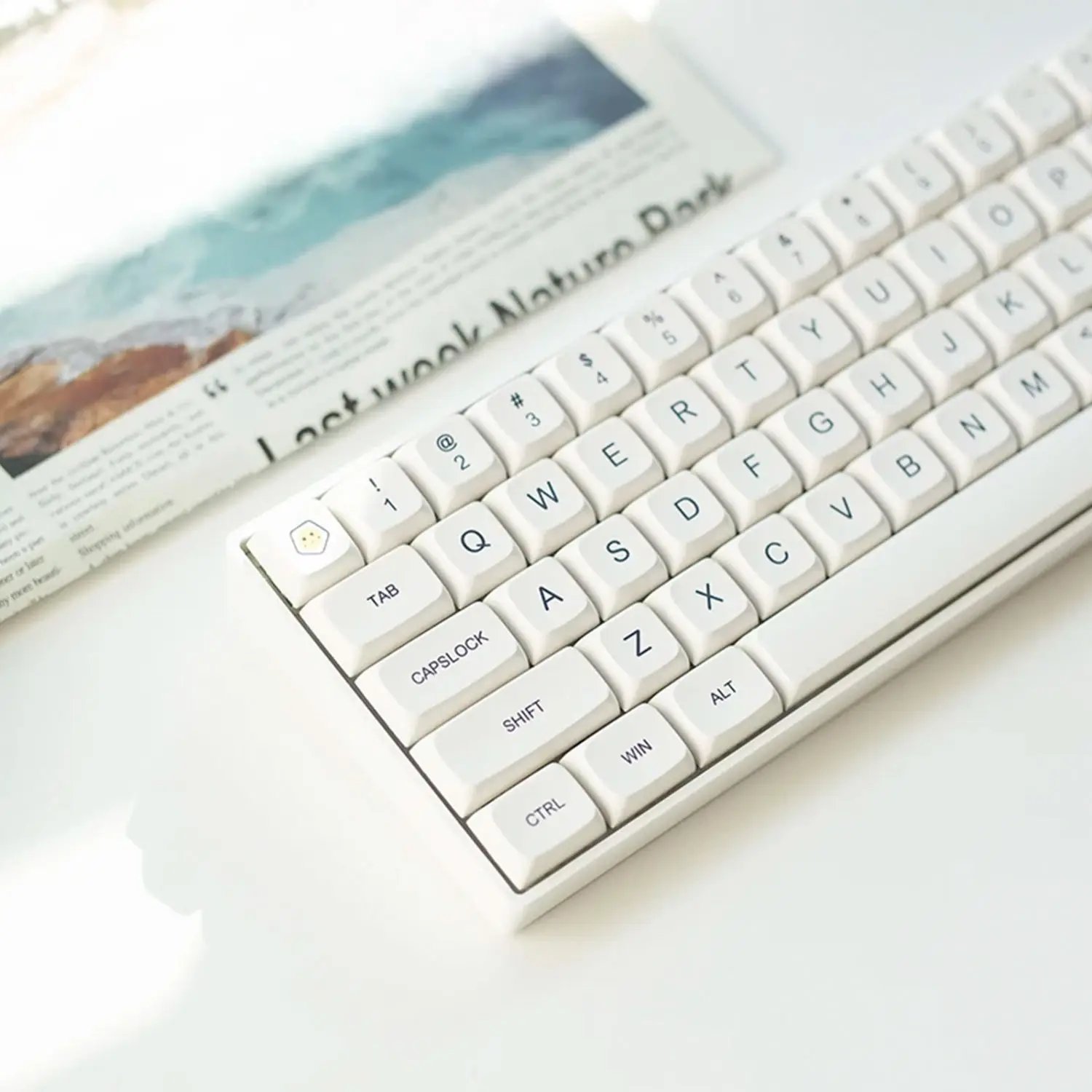 Minimalist White Office Keycap for Mechanical Keyboard Satellite Axis Universal PBT Heat Sublimation 120 XDA Highly Keycap