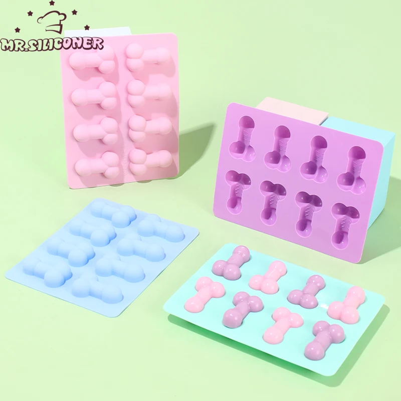 Molde de pastel de pene Sexy, bandeja de cubitos de hielo, molde de silicona, moldes para velas y jabón, herramientas artesanales de azúcar, molde de Chocolate, Mini formas de helado