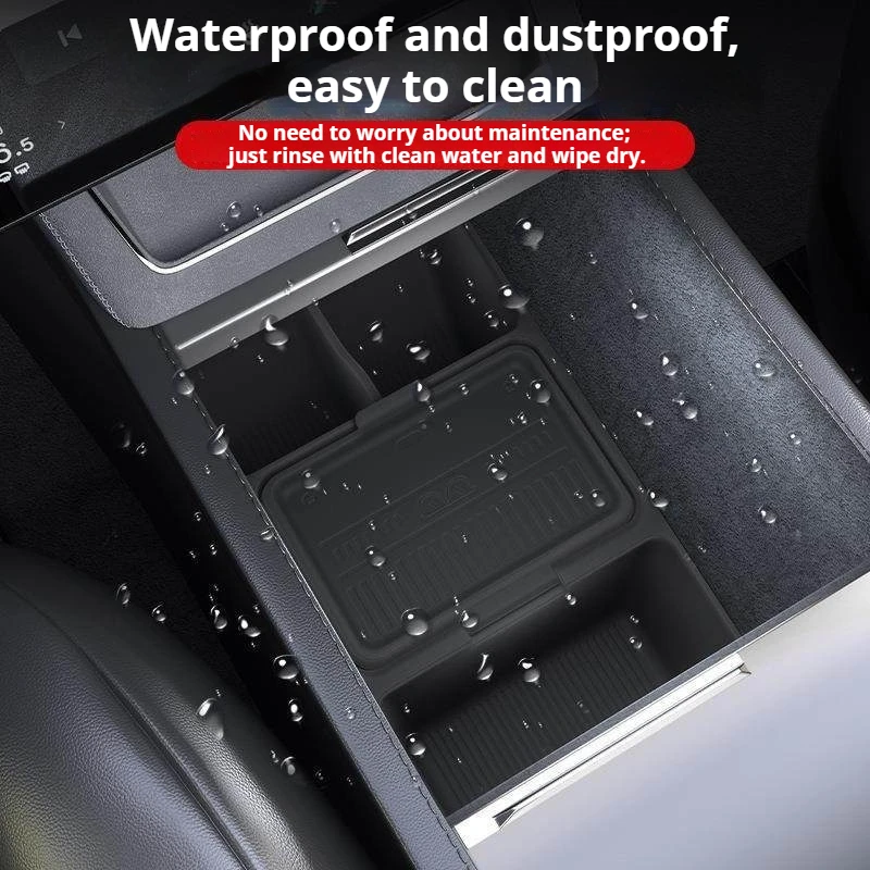 For Tesla model3/Y central control storage box updated version Y3 car armrest box front and rear storage and hiding