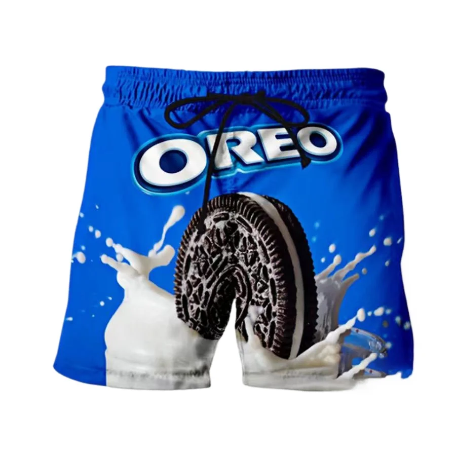 New Men/Women Snacks Oreo 3D Printed Casual Shorts Fashion Streetwear Men Loose Sporting Shorts A01