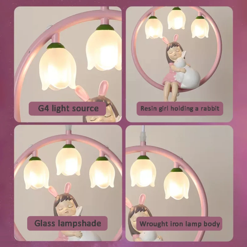 Cute Little Girl Pendant Lights Princess Room Bedside Lamp Cartoon Modern Children Room Girl Bedroom Decor Small Suspended Lamps