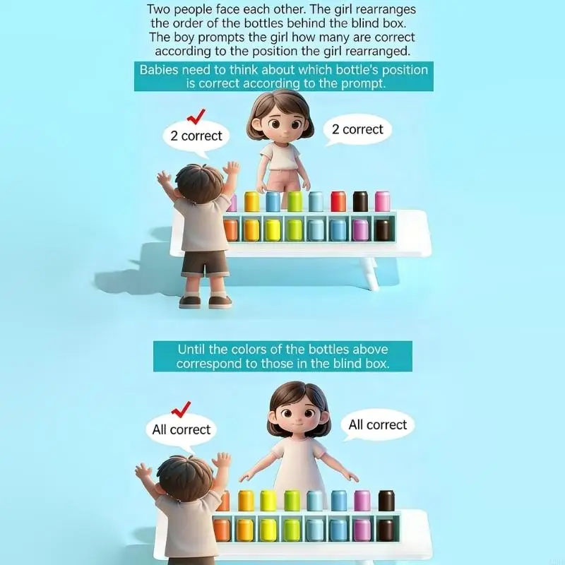 子供のトレーニングと論理的スキル開発のためのカラーマッチング記憶ゲームおもちゃ 20 ボトル A2UB 付き教育玩具