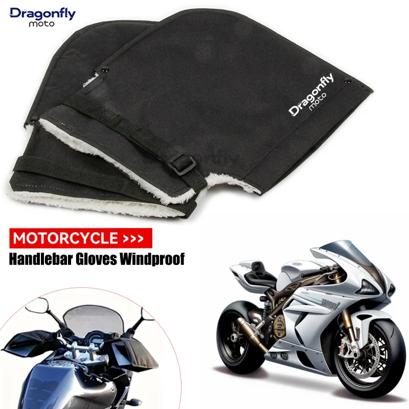 For Ducati Multistrada 950 1100 1260 1200 S Sport Monster 600 Motorcycle Handlebar Gloves Windproof Winter Warm Velvet Covers