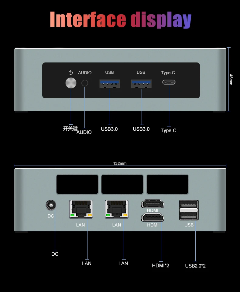 Aittact AMD Mini PC Gamer Ryzen 9 6900HX ES 8 Core 2xDDR5 2xLAN 2.5G NVMe USB4 Windows 11 Pro كمبيوتر ألعاب صغير لسطح المكتب #5