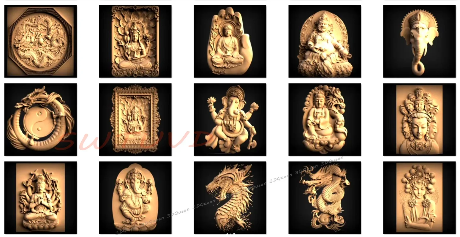 65+Asia STL Collection 3D Models for CNC Routers for CNC Collection Design Drawing Files Woodworking Wood Router