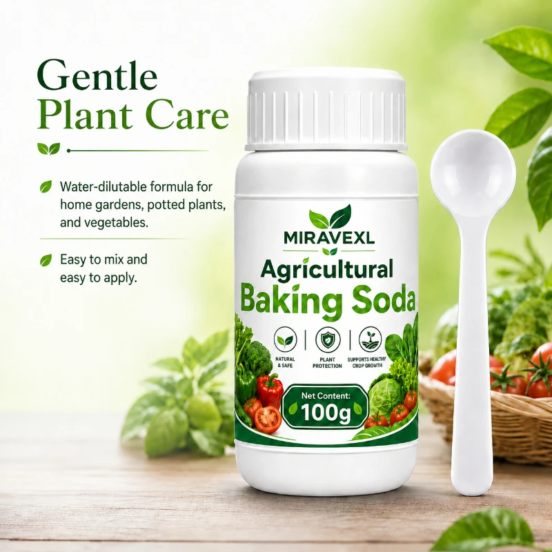 MIRAVEXL Bicarbonato de Sodio Agrícola 100g – Polvo Diluyible en Agua para el Cuidado de Plantas, Uso en Jardín y Hogar, Plantas en Maceta, Incluye Cuchara