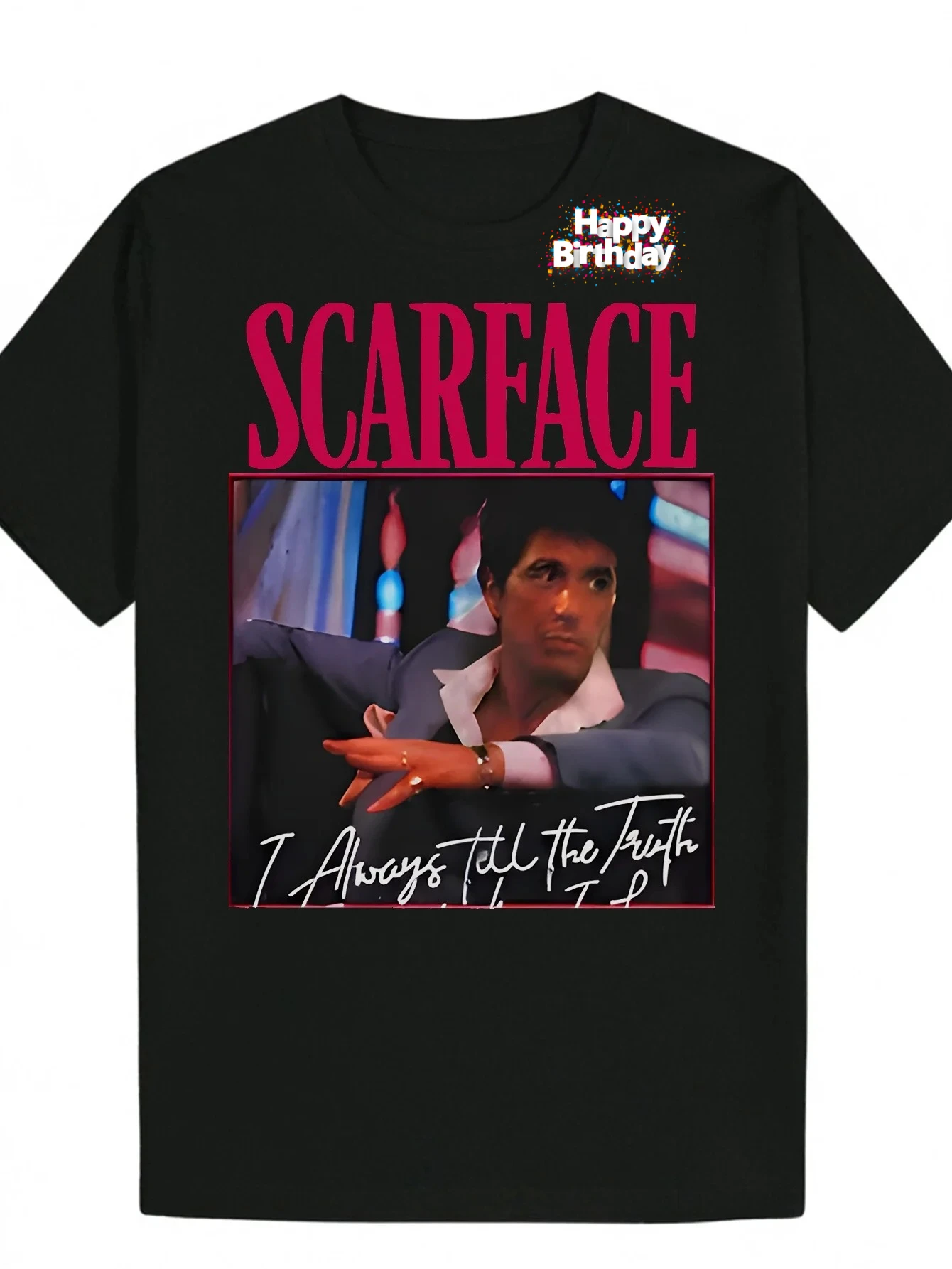 

Футболка с графическим принтом Tony Montana Movie Quote Scarface, 100% хлопок, с круглым вырезом, с короткими рукавами, летняя повседневная мужская футболка, уличная одежда
