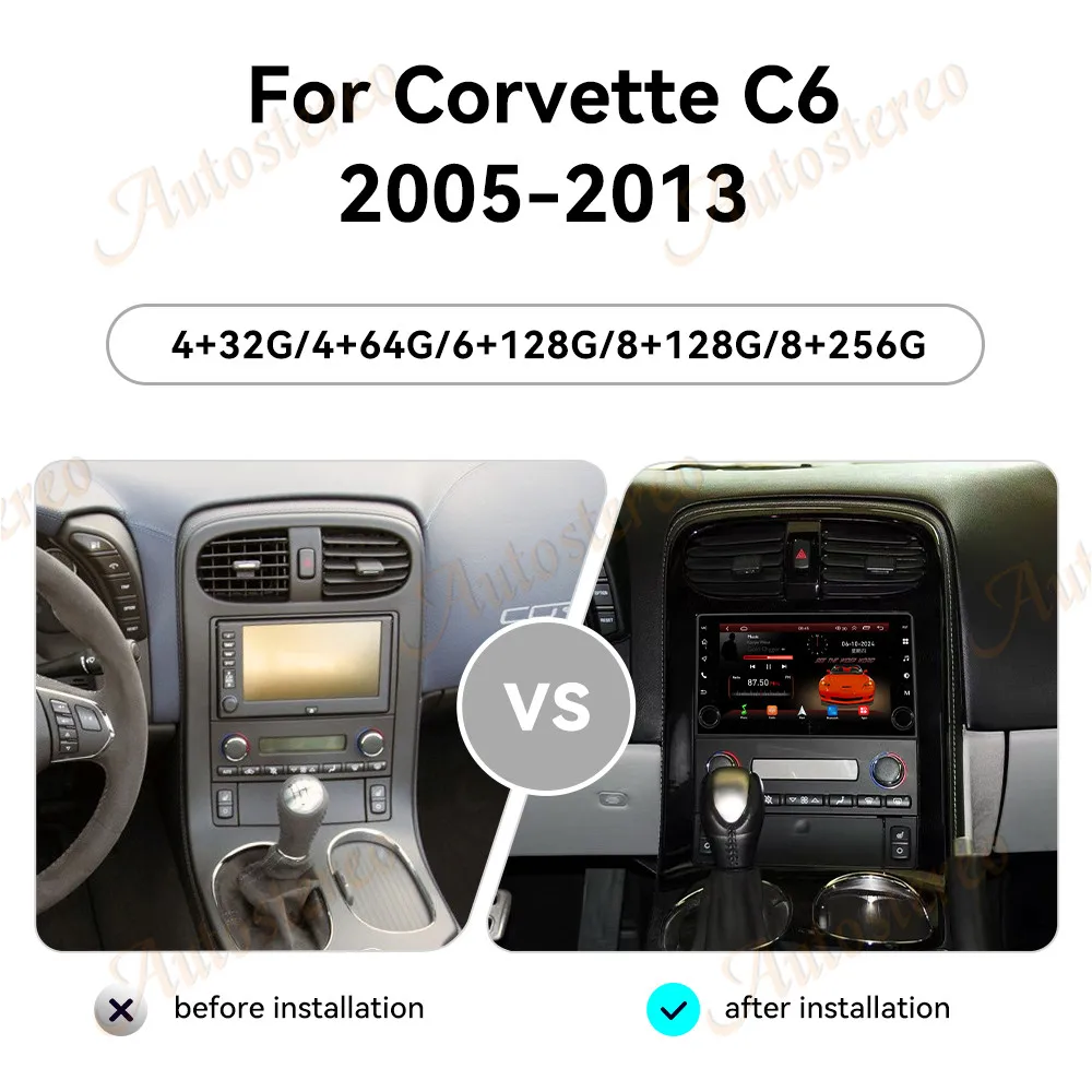 Car Android Radio For Chevrolet Corvette C6 Stingray 2005-2013 Multimedia Player GPS Navigation Wireless Carplay Stereo Headunit