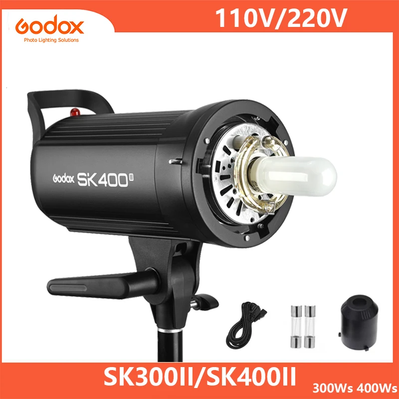 Godox Flash SK300II 300Ws SK400II 400Ws Professional Studio Flash Strobe Built-in 2.4G Wireless X System Shooting SK400 Upgrade