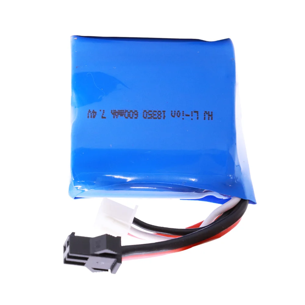 Akumulator litowo-jonowy do TK H100 H102 S2 Szybkie zabawki RC model łodzi 18350 7,4 V (3,7 V * 2) 600 mAh 15C akumulator SM/JST/T/EL-2P Wtyczka 2S