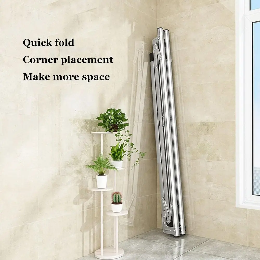 Portable Stainless Steel Indoor/Outdoor Clothes Drying Rack, Space-Saving 200cm Garment Hanging System