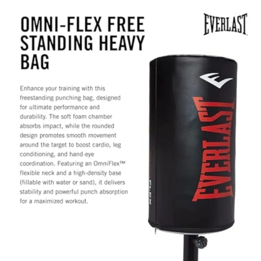 Freestanding Adjustable Punching Bag for Home Gym Training Steel Frame with Black Vinyl Cover Stable Base for Boxing Muay Thai