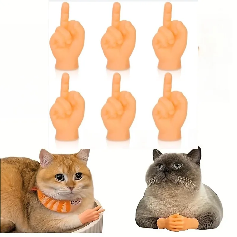 6 uds manos pequeñas marionetas de dedo medio Mini juego de dedo divertido fiesta de cumpleaños técnicas mágicas fiesta de juegos para mascotas