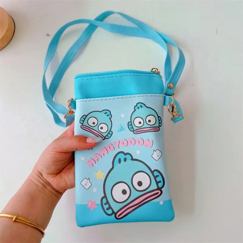 Sanrio Hangyodon Cortex Double Sided Print Adjustable Shoulder Strap Single Shoulder Crossbody Phone Bag Bank Card Storage Bag