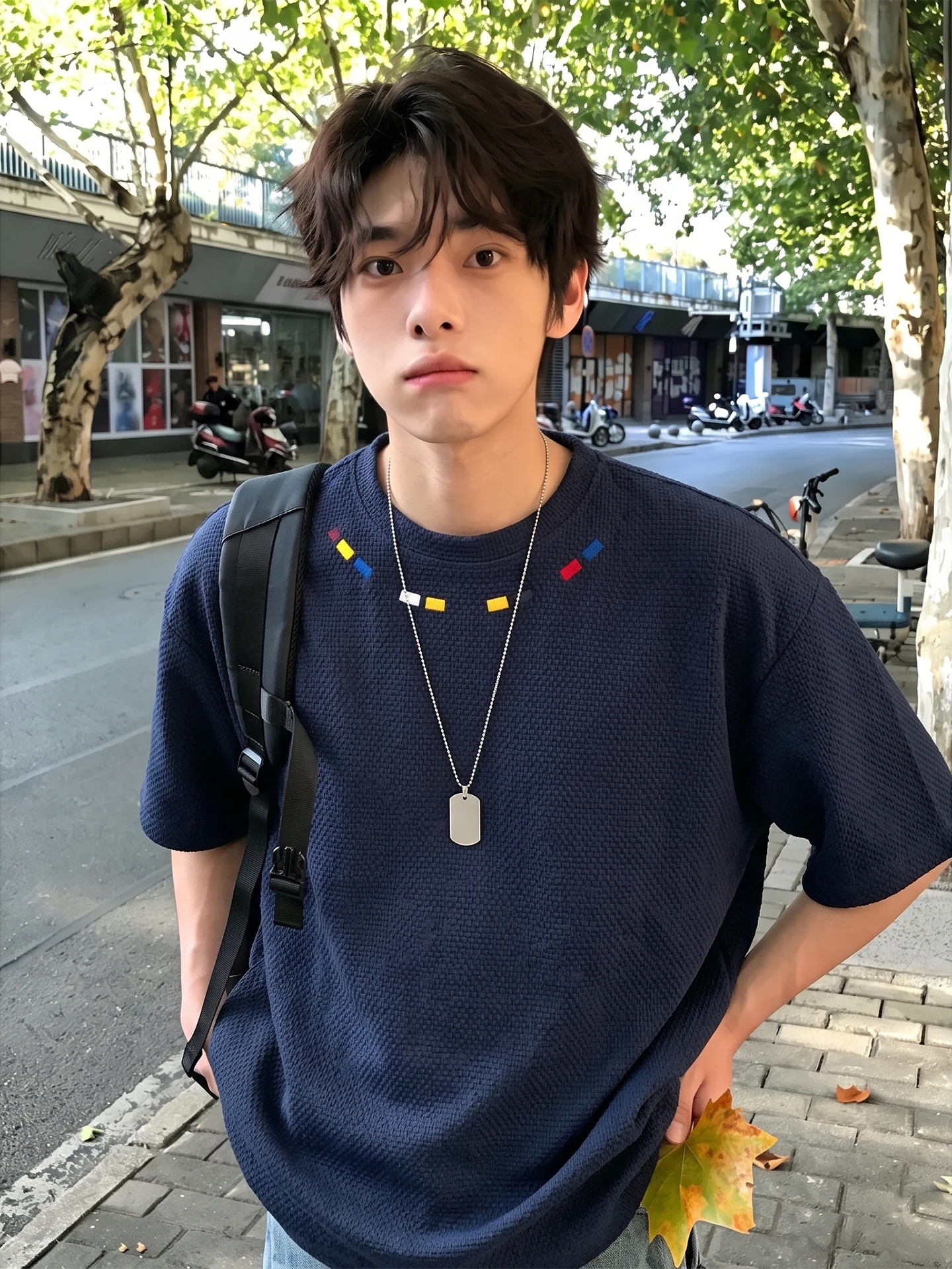 Lightweight Breathable Dragon Scale Embroidery T-Shirt round Neck Half Sleeve Men's Summer Fashion Casual Comfortable Tee