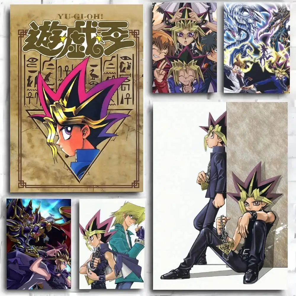 1PC Anime Yu-Gi-Oh Duel Monster poster Self-adhesive Art Waterproof Paper Sticker Coffee House Bar Room Wall Decor