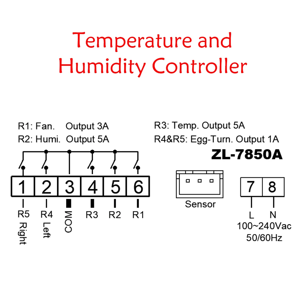 ZL-7850A Digital Thermostat Humidity Temperature Controller Egg Incubator Temperature Humidity Controller Hygrostat Thermostat