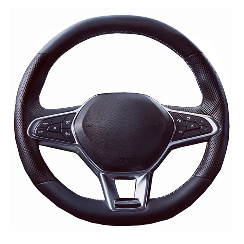 

Customized Car Steering Wheel Cover For Renault Clio 5 (V) Zoe Captur 2019-2020 Perforated Microfiber Leather For Steering Wheel