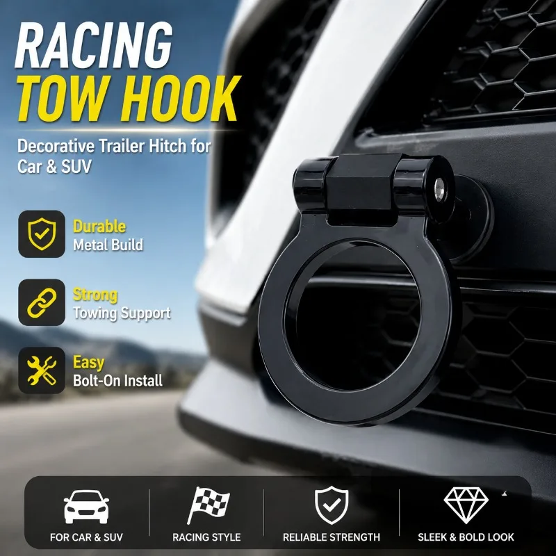 Decorative Car Tow Hook Motorsport Refit Fashion Traction Pull Accessory Front Bumper Haul Fitting Custom Sport Vehicle Outer