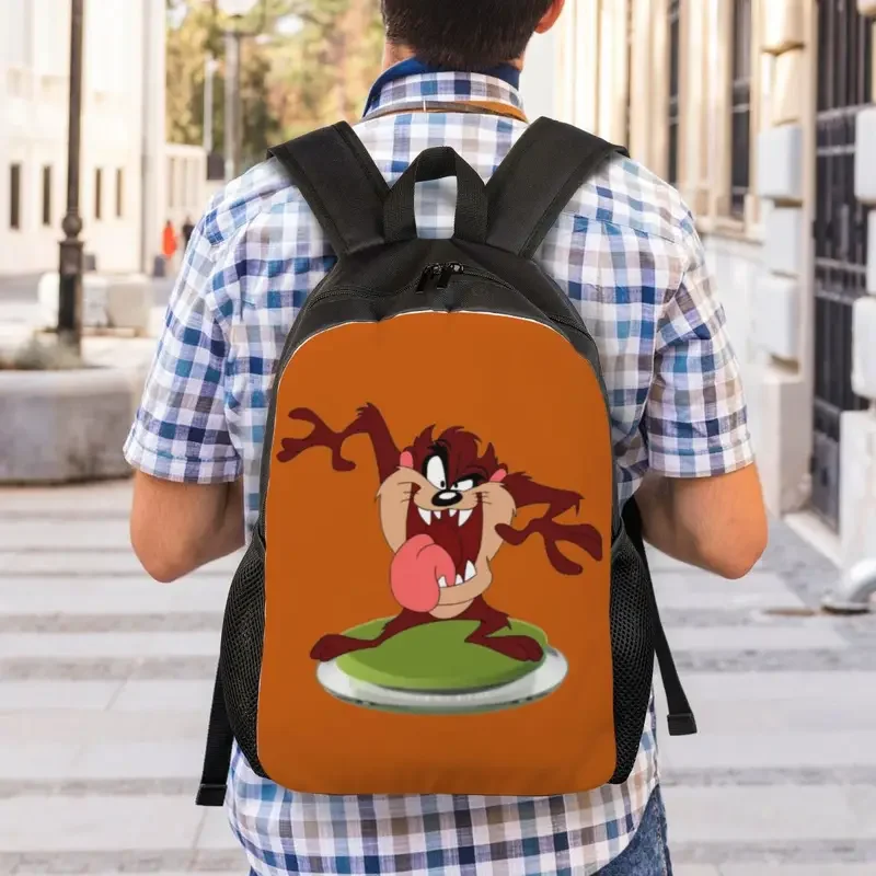 Custom Cartoon Taz Anime Backpacks for Women Men Waterproof School College Tasmanian Devil Bag Print Bookbag