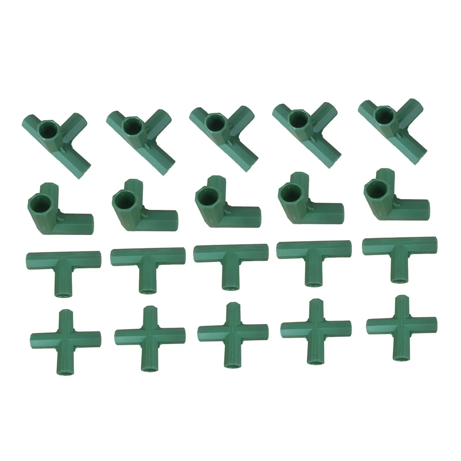 Set of 20 Durable Green 11mm Greenhouse Joints Building Fittings Frame Connectors for Flower Stands Greenhouse Bracket Joints